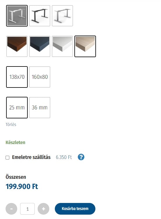 BeActive megújult webshop variációk