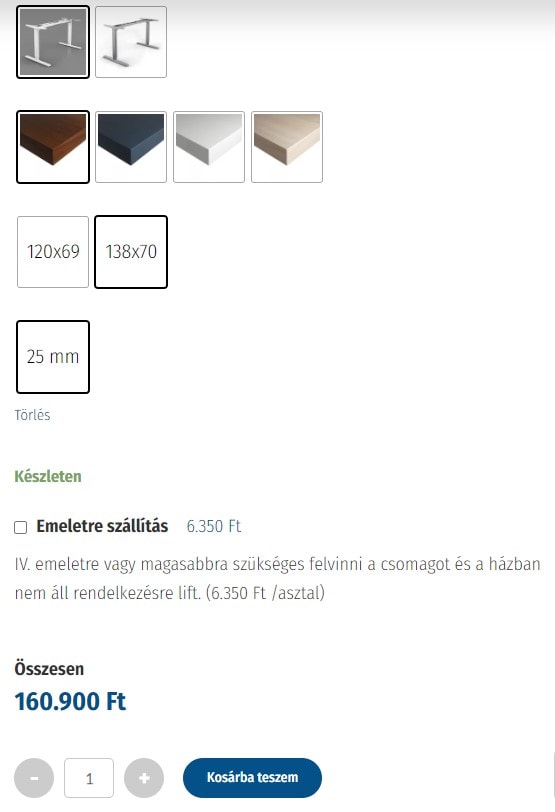 BeActive Easy megújult webshop variációk