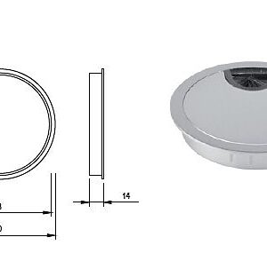 Kábelkivezető Fém Króm