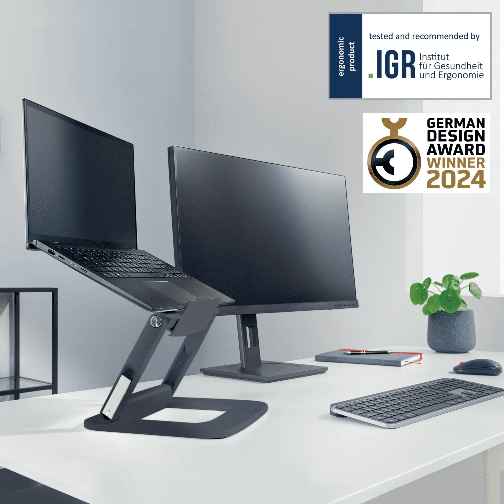 Leitz Ergo állítható magasságú és dőlésszögű laptop állvány 4