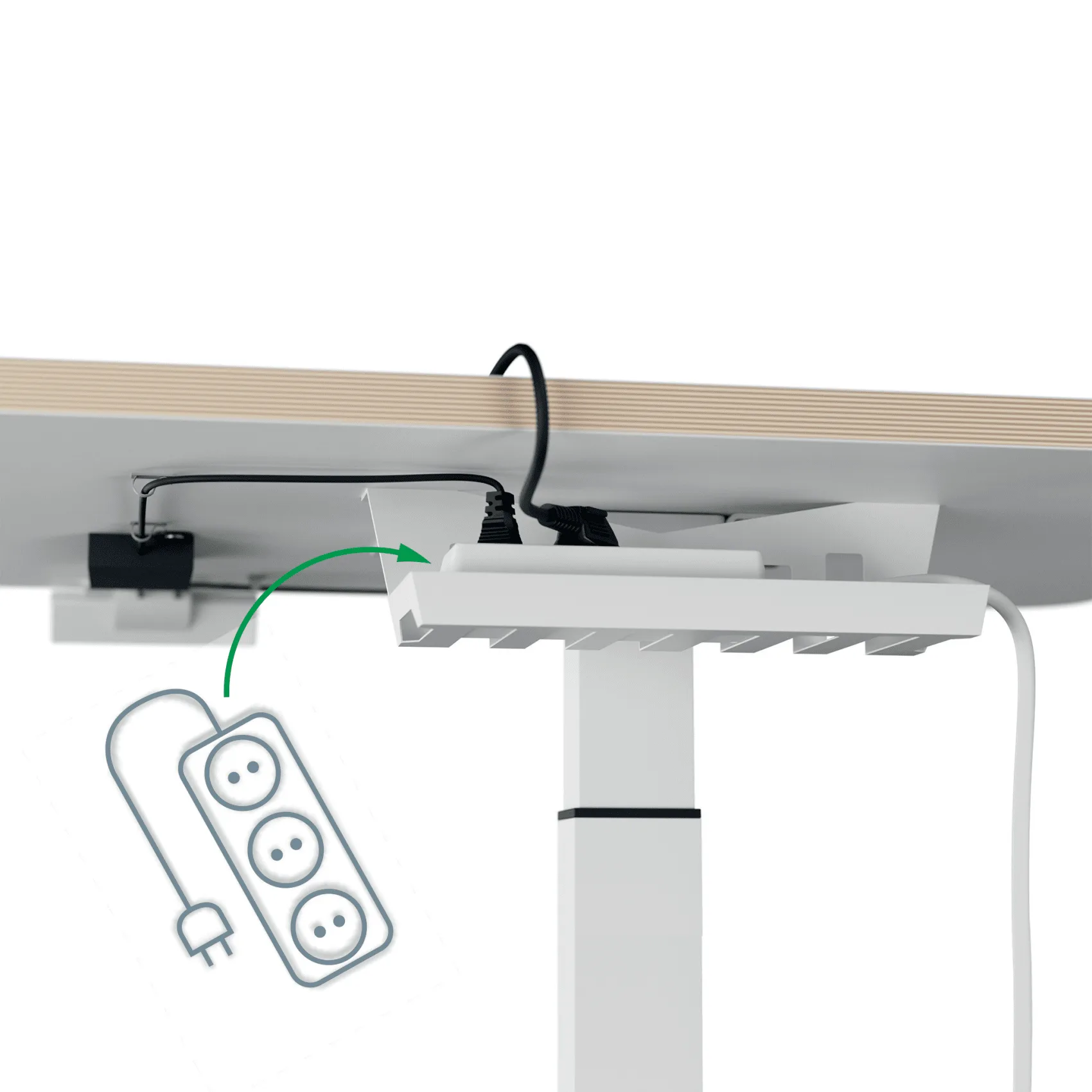 Leitz Ergo kisméretű elektromos ülő-álló asztal, fehér 5