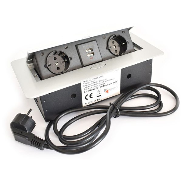 Süllyesztett hálózati konnektor USB aljzattal